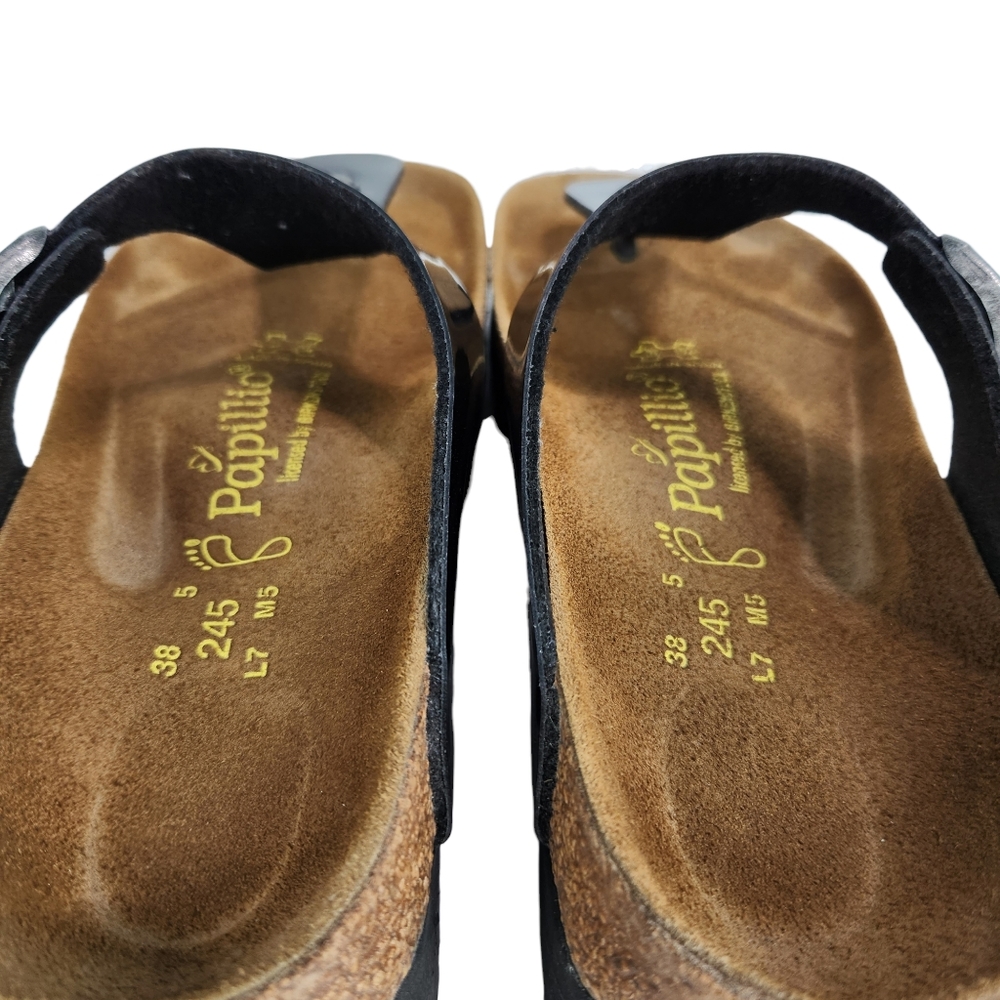 Birkenstock Papillo Gizeh Platform Vegan Black Patent Sandals Size Women's 7 - Picture 10 of 10